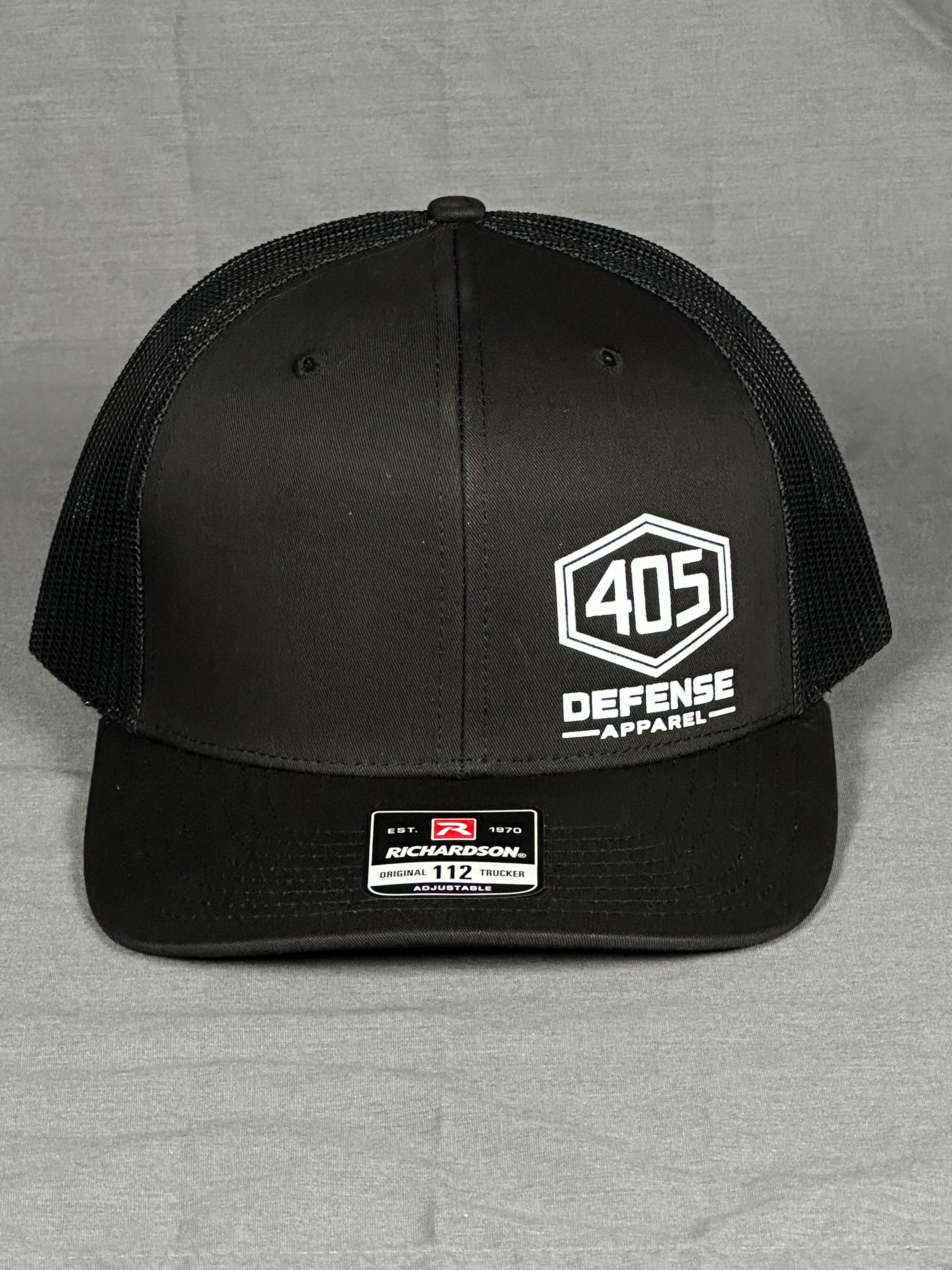 Hex logo Richardson 112 trucker hat front view